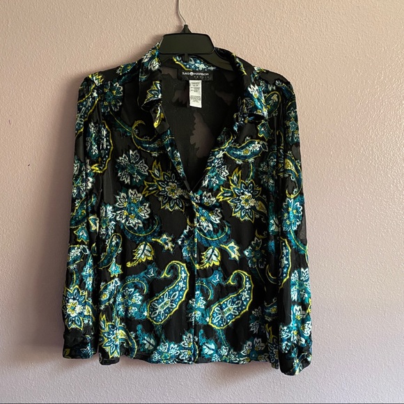 Sag Harbor 70s floral top - Picture 2 of 9